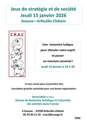 Crac : Après-midi jeux de stratégie