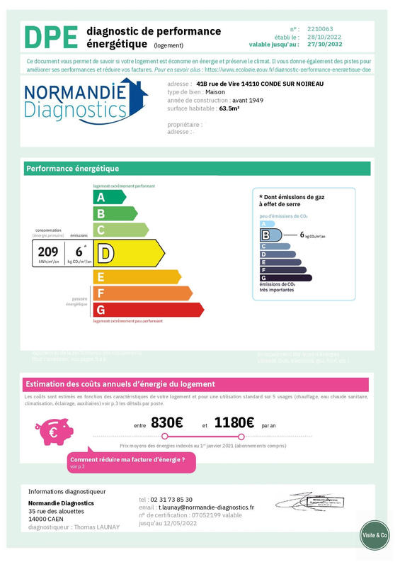 Maison ancienne - 63 m² - 3 pièces