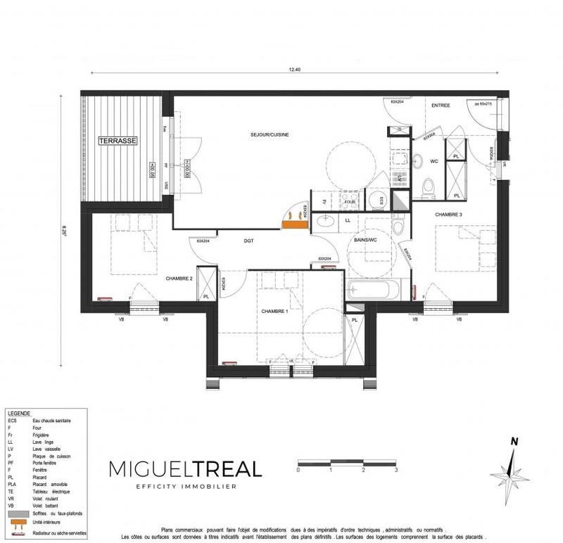 Appartement - 75 m² - 4 pièces