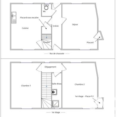 Maison - 72 m² - 3 pièces