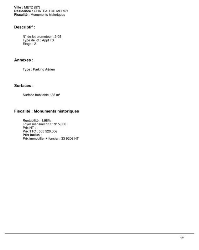 Appartement - 47 m² - 1 pièce