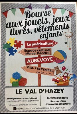 Bourse aux jouets, puériculture, vêtements