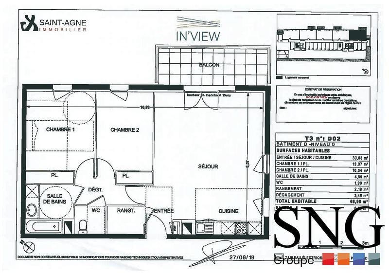 Appartement - 69 m² - 3 pièces
