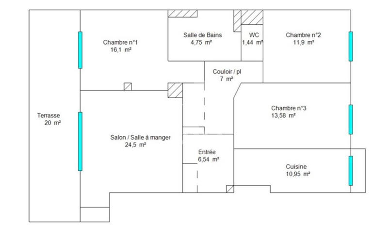 Appartement - 97 m² - 4 pièces