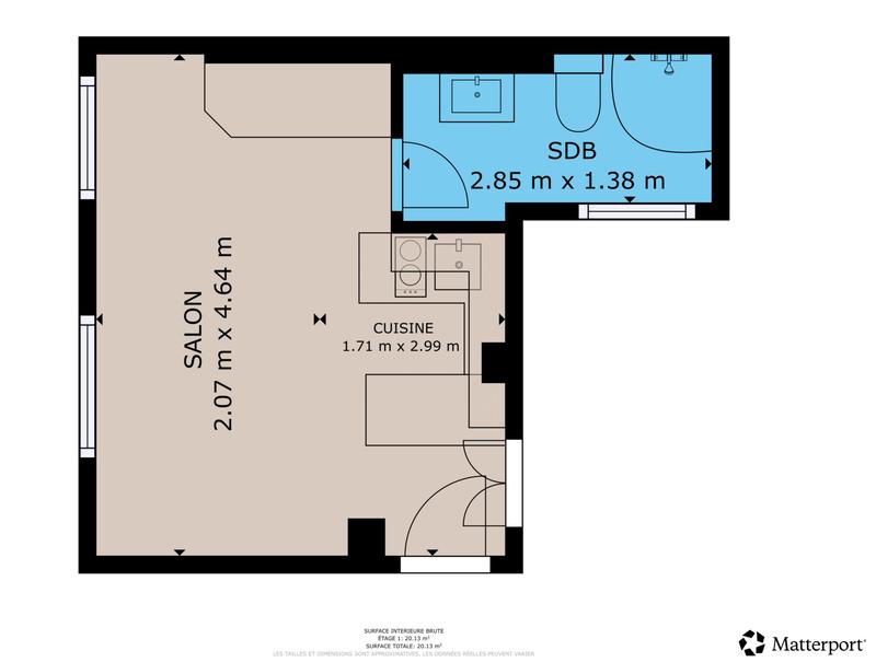 Appartement - 18 m² - 1 pièce