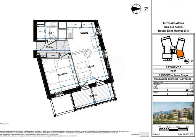 Appartement - 44 m² - 2 pièces