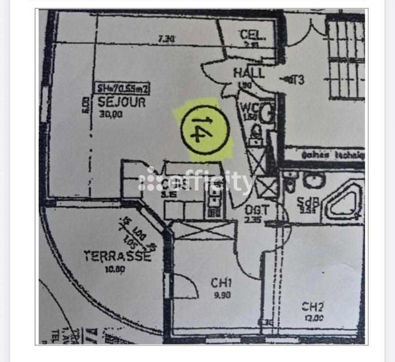 Appartement - 70 m² - 3 pièces