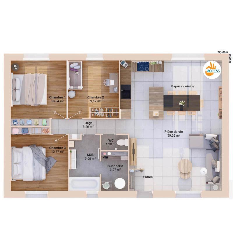 Maison - 83 m² - 5 pièces