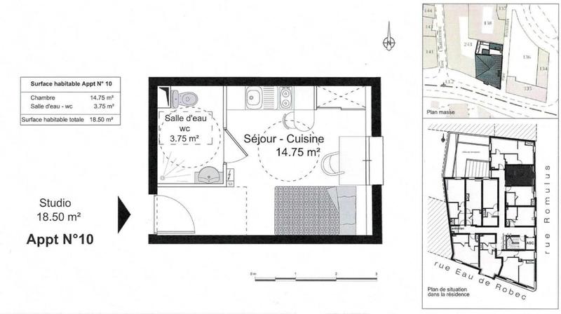 Studio - 18 m² - 1 pièce