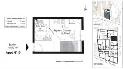Studio - 18 m² - 1 pièce