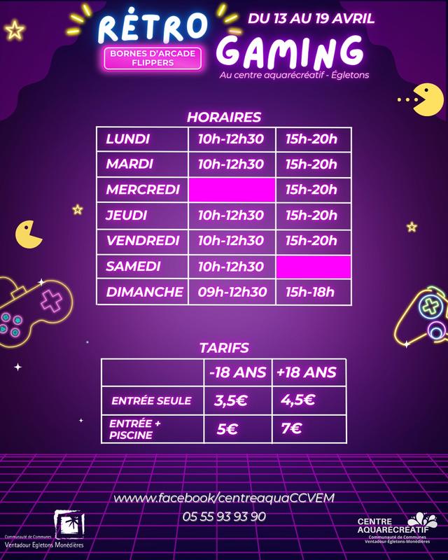 Semaine Rétrogaming au Centre Aqua