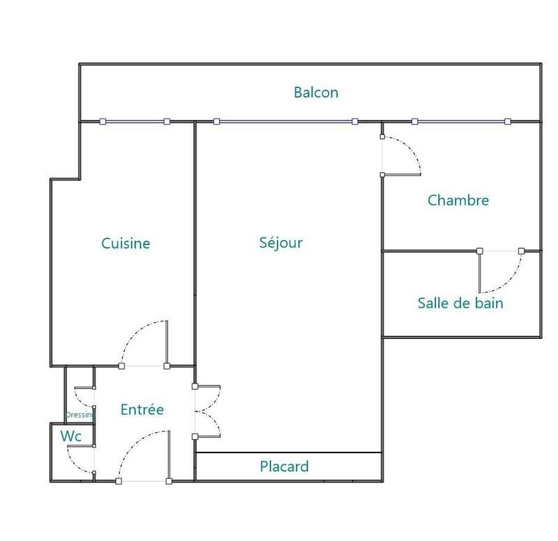 Appartement - 46 m² - 2 pièces
