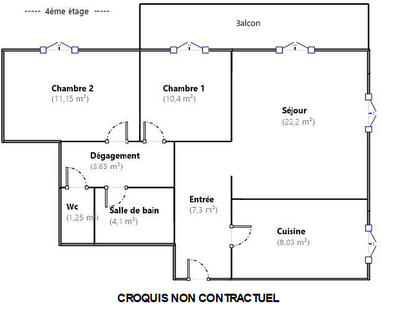 Appartement - 68 m² - 3 pièces