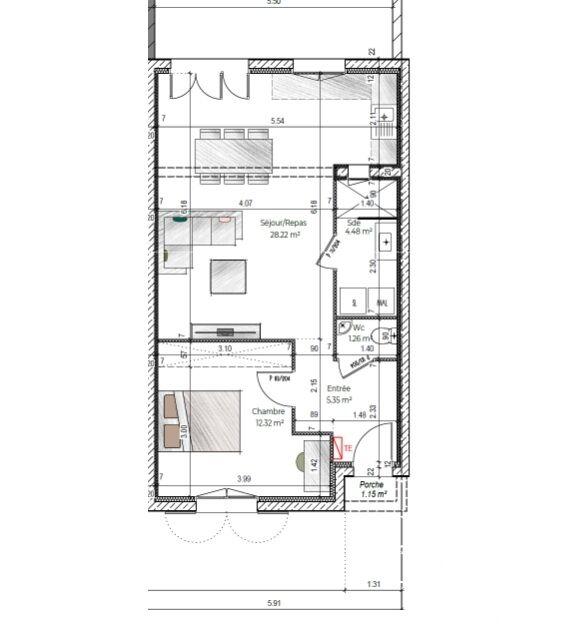 Maison - 52 m² - 2 pièces