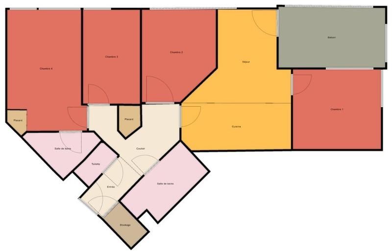 Chambre - 9 m² - 1 pièce