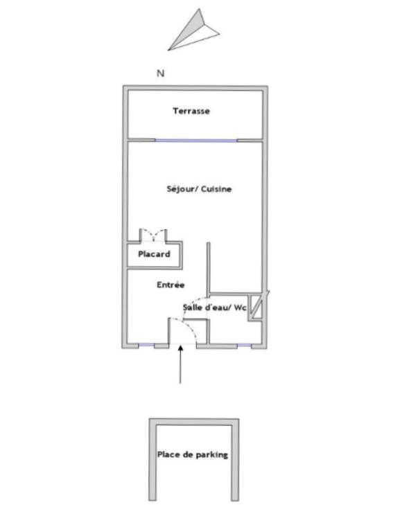 Appartement - 18 m² - 1 pièce