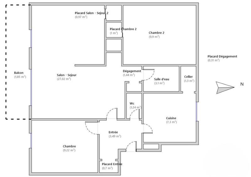 Appartement - 66 m² - 4 pièces