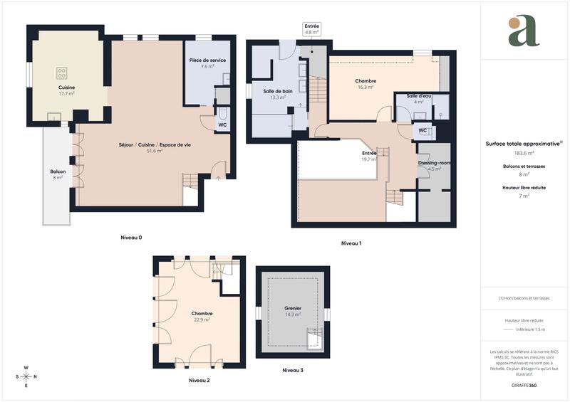 Appartement - 162 m² - 6 pièces