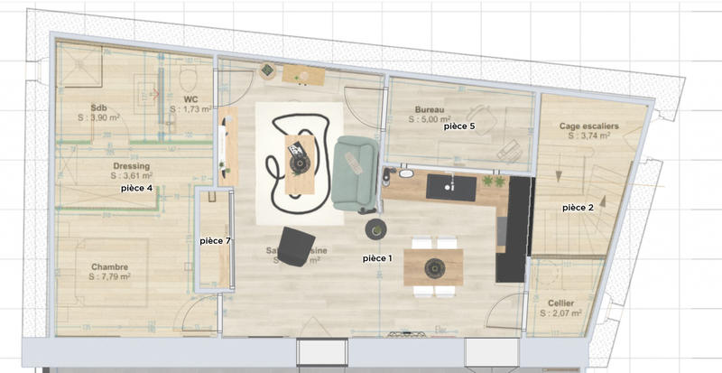 Appartement - 53 m² - 3 pièces