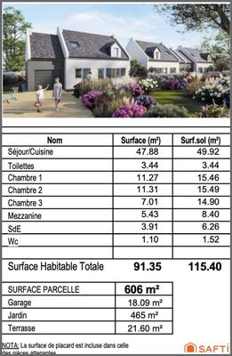 Maison - 91 m² - 4 pièces