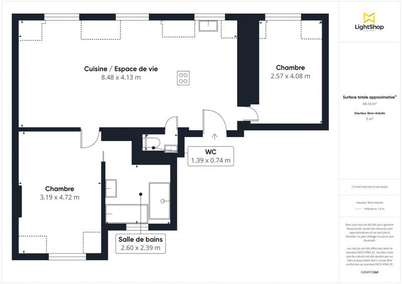Appartement - 71 m² - 3 pièces