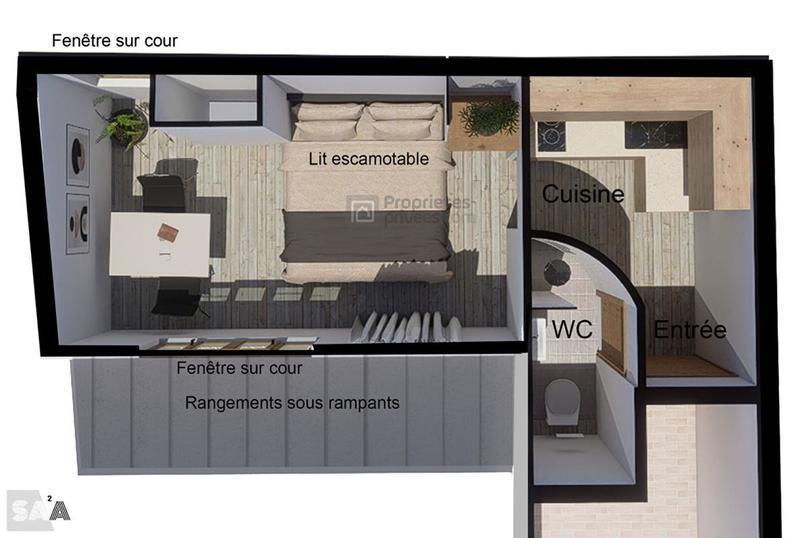 Appartement - 14 m² - 1 pièce