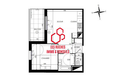 Appartement - 40 m² - 2 pièces