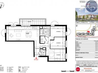 Appartement - 76 m² - 4 pièces