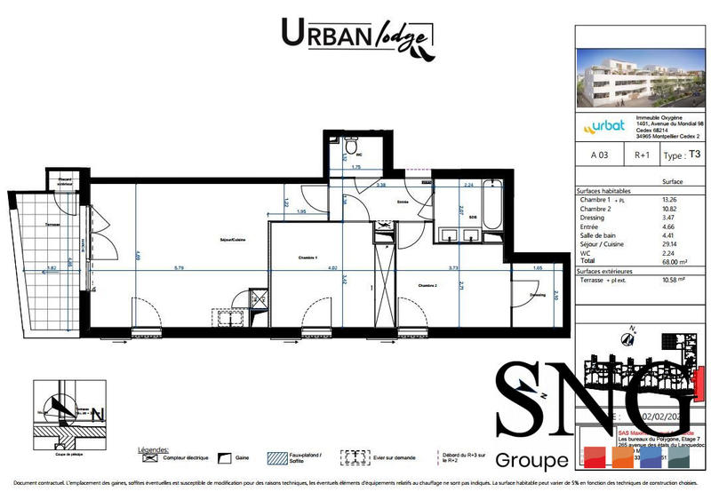 Appartement - 68 m² - 3 pièces