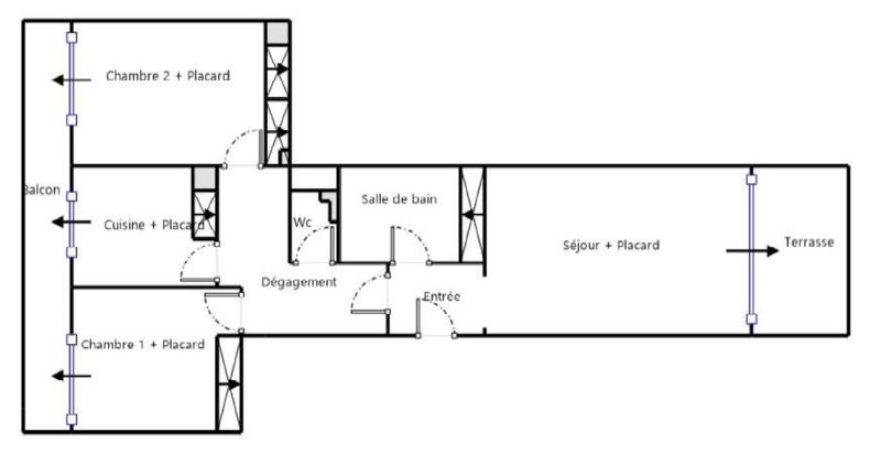 Appartement - 68 m² - 3 pièces