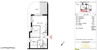 Appartement - 63 m² - 3 pièces