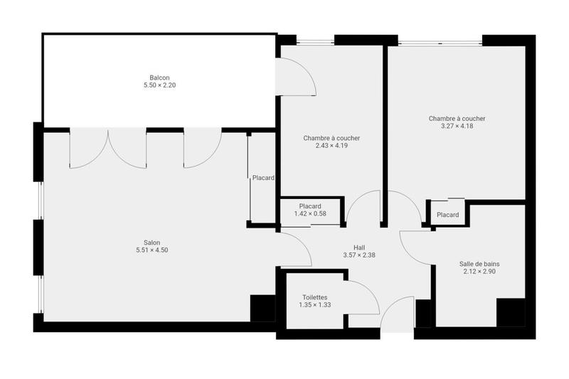 Appartement - 60 m² - 3 pièces