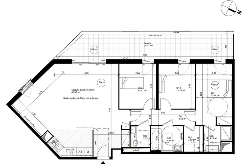 Appartement - 103 m² - 4 pièces
