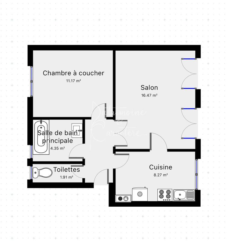 Appartement - 46 m² - 2 pièces