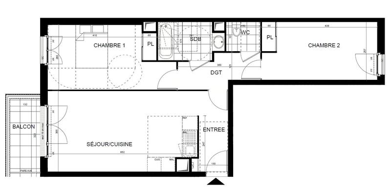 Appartement - 66 m² - 3 pièces