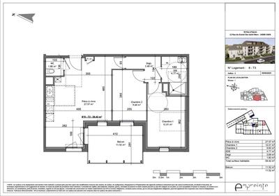 Appartement - 59 m² - 3 pièces