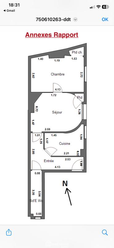 Appartement - 38 m² - 2 pièces