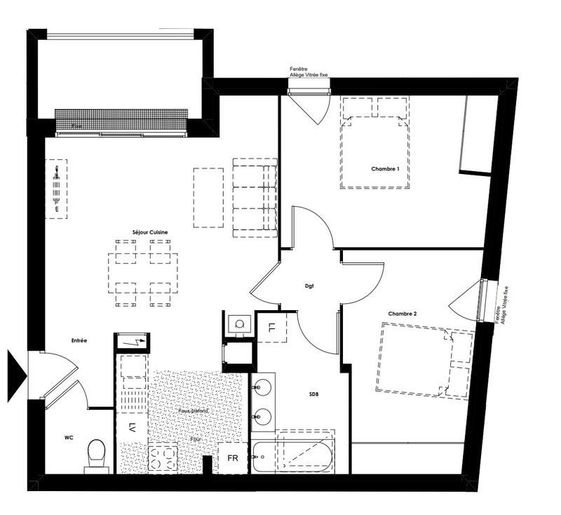 Appartement - 64 m² - 3 pièces