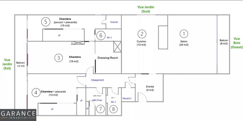 Appartement - 110 m² - 4 pièces