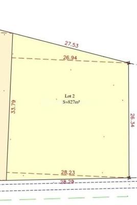 Terrain - 827 m²