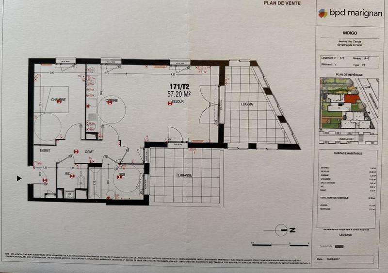 Appartement - 57 m² - 2 pièces