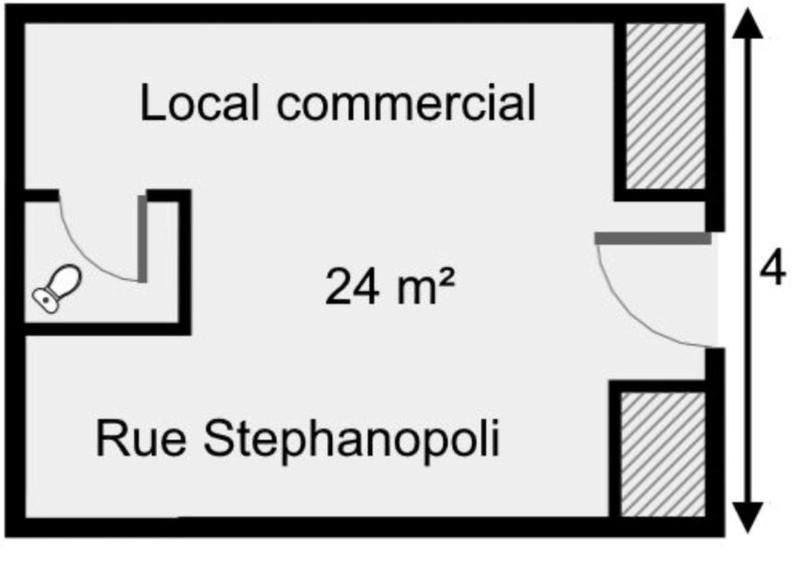 Local commercial - 23 m² - 2 pièces
