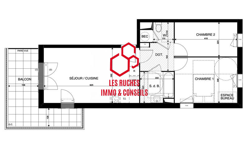 Appartement - 55 m² - 3 pièces