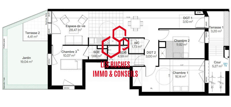 Appartement - 79 m² - 4 pièces