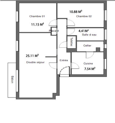 Appartement - 67 m² - 4 pièces