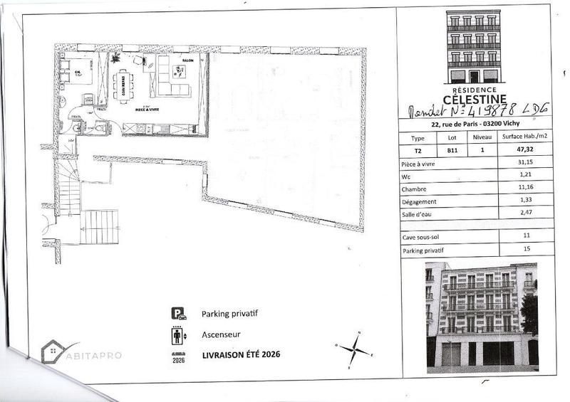 Appartement - 47 m² - 2 pièces