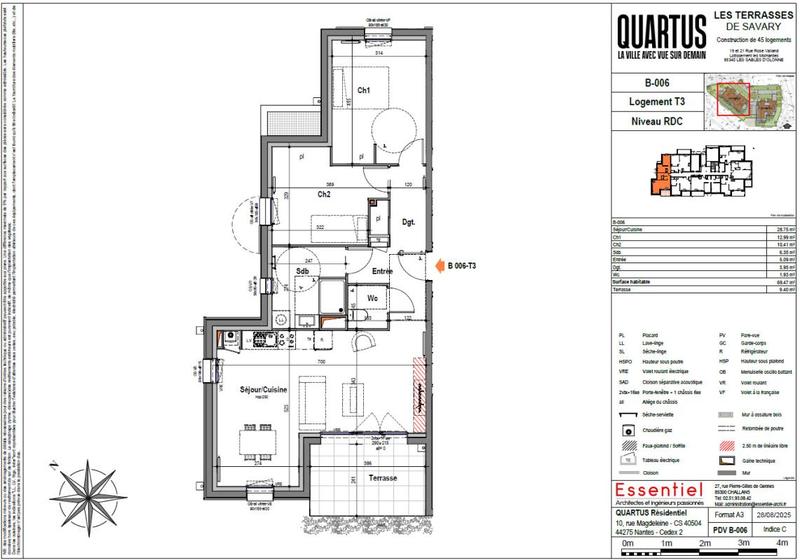 Appartement - 69 m² - 3 pièces