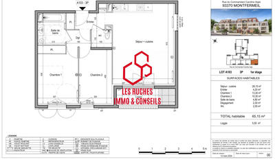 Appartement - 65 m² - 3 pièces