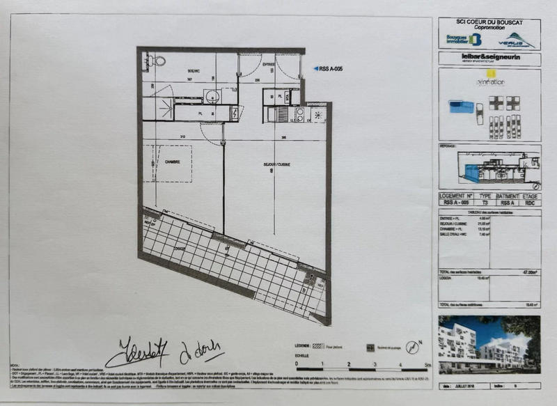 Appartement - 47 m² - 2 pièces