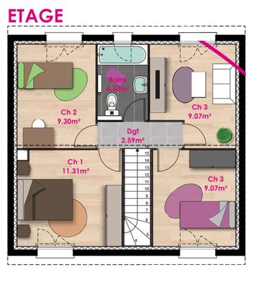 Maison - 85 m² - 5 pièces